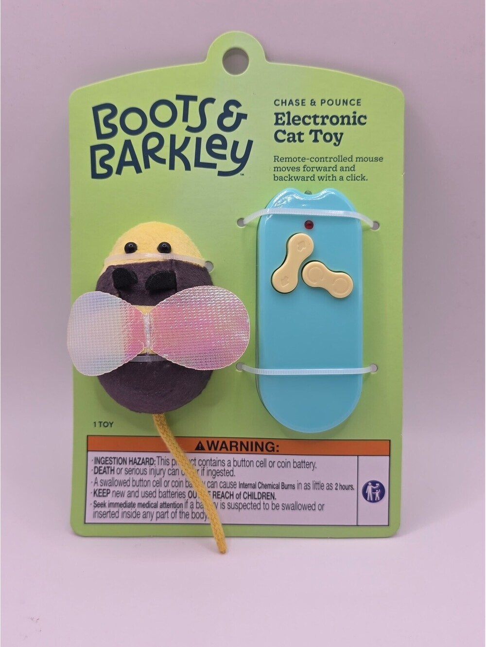 Boots & Barkley Bumble Bee Electronic Mouse Teaser Cat Toy - New